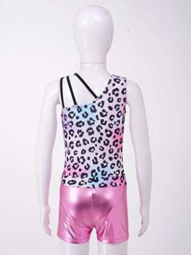 Moily Çocuk Kız Atletik 2 Parça Kıyafet Halter Polka Dot Kırpma Üst Ganimet Şort Bale/Dans / Spor