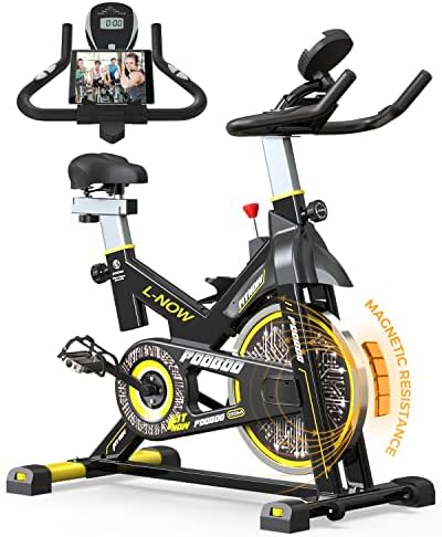 pooboo Manyetik Direnç Kapalı Bisiklet Bisikleti, Kayış Tahrikli Kapalı Egzersiz Bisikleti İpad Montajlı Sabit LCD