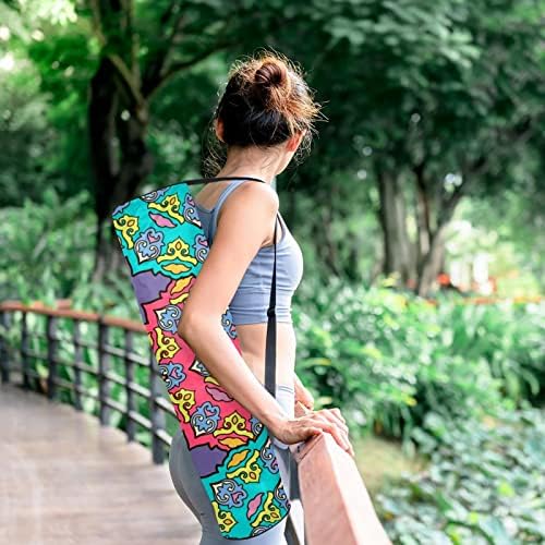 Mandala Renk Yoga Mat Çanta Tam Zip Yoga Taşıma Çantası Kadın Erkek, egzersiz yoga matı Taşıyıcı Ayarlanabilir Kayış