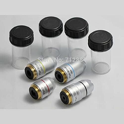 YUXIwang Mikroskop 4X 10X 20X 40X 60X 100X Planı Renksiz Mikroskop Objektif Biyolojik Mikroskop Aksesuarları Parçaları