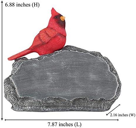 Taş Üzerinde Mini Kırmızı Kardinal Kuş Süslemeli Claratut Kişiselleştirilmiş Evcil Hayvan Anıt Taşları Mezar İşaretleri,