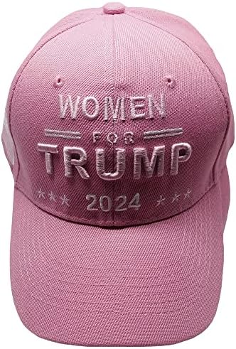 Ticaret Rüzgarları Kadınlar için Trump 2024 Pembe Açık Pembe Harflerle ABD Ayarlanabilir İşlemeli beyzbol şapkası
