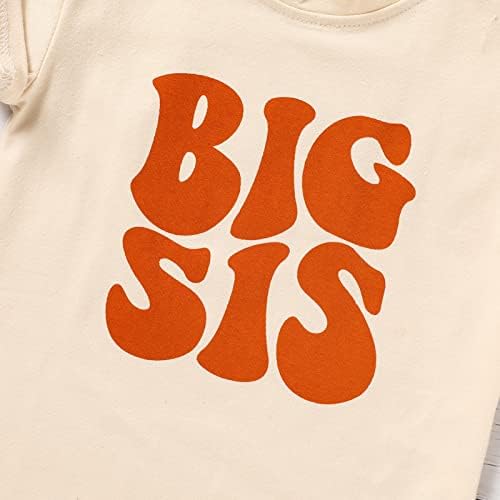 Büyük Kardeş Gömlek Küçük Kızlar için pamuklu tişört Elbise Kısa Kollu Üstleri Toddler Bebek Duyuru Kıyafetler