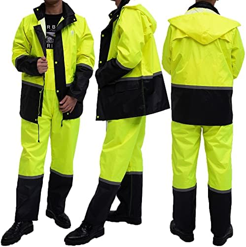 RainRider Yağmur Takım Elbise Erkekler Kadınlar için Su Geçirmez Hi-Vis Yağmur Dişli Dayanıklı Oxford Yağmur Ceket