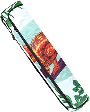 RATGDN Yoga Mat Çantası, Bukalemun Yeşil Yaprakları ile egzersiz yoga matı Taşıyıcı Tam Zip Yoga Mat Taşıma Çantası