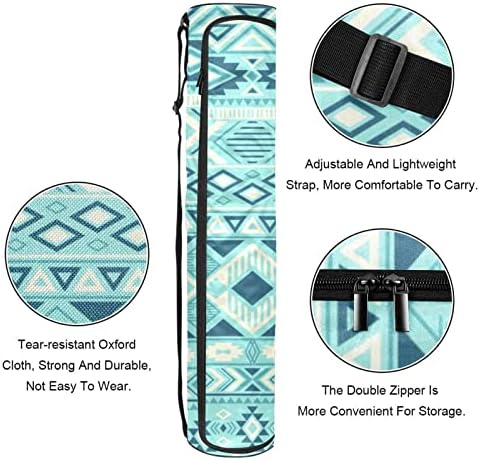 RATGDN Yoga Mat Çantası, Ikat Desen Tribal Etnik Motifler Geometrik Doku Egzersiz Yoga matı Taşıyıcı Tam Zip Yoga