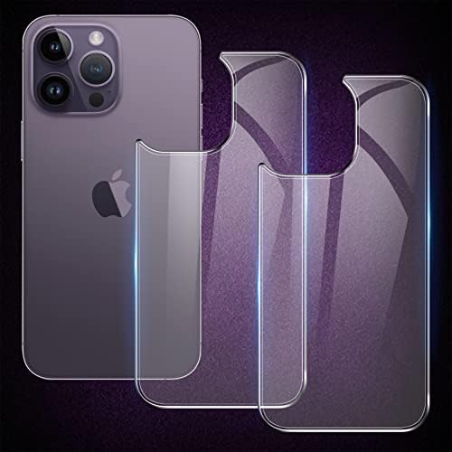JingooBon Arka Ekran Koruyucu iPhone 14 Pro ile Uyumlu [2'li Paket], Arka Temperli Cam [Yeni Nesil] Film Parmak İzi
