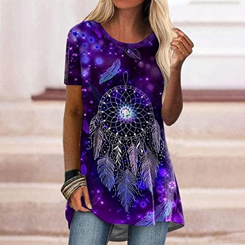 Kısa Kollu Üst Gömlek Bayanlar için Yaz Sonbahar 2023 Giyim Moda Pamuk Ekip Boyun Grafik Victoria Casual Bluz 2B
