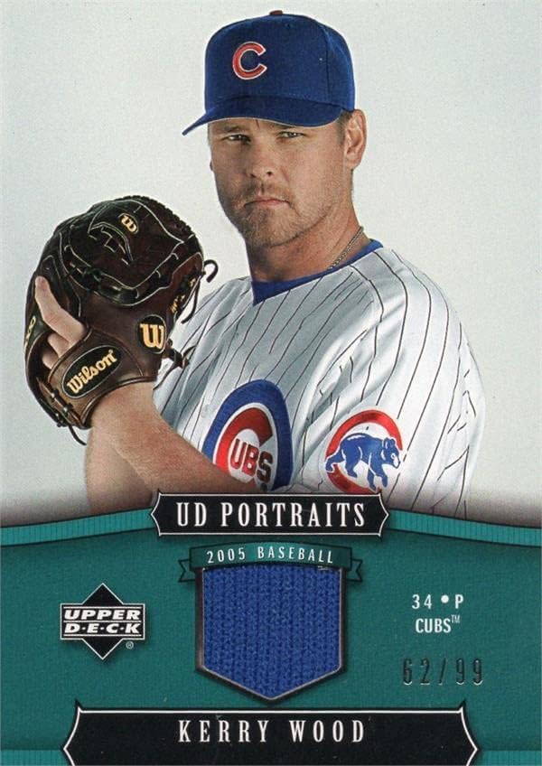 Kerry Ahşap oyuncu yıpranmış forması yama beyzbol kartı (Chicago Cubs) 2004 Üst Güverte Portreler 25 LE 62/99-MLB