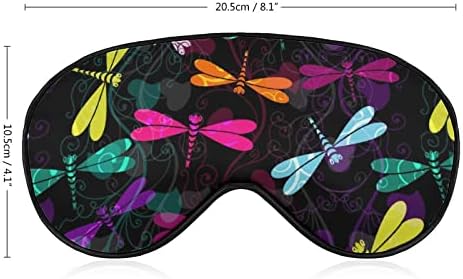 LynaReı Renkli Yusufçuk Uyku Maskesi Körü Körüne Uyku için Elastik Karartma Göz Maskesi Kapak Tam Gece Uykusu için