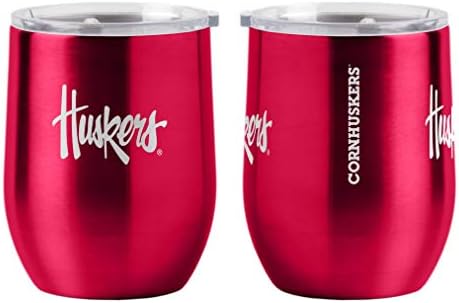 Boelter Markalar NCAA Nebraska Cornhuskers İçecek Tumbler Çelik 16 Kavisli, takım Renkleri, Bir Boyut