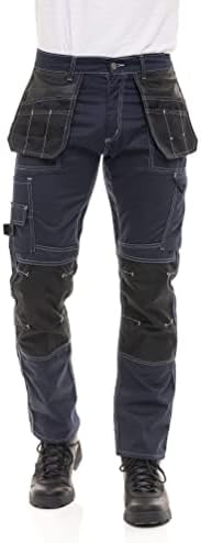 Moda Erkek inşaat pantolonu Yardımcı Aracı Cepler Cordura Marangoz Diz Takviyeli İş Elbisesi Güvenlik Pantolon