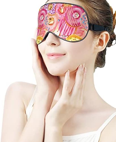 Ayarlanabilir Kayışlı Çörek Desenli Uyku Maskeleri, Rahat ve yumuşak ışığı Engelleyen Göz Maskeleri