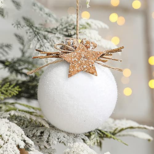 Noel Dekorasyon Kolye Köpük Topu Beyaz Kar Tanesi Su Damlası Çan Yapışkan Dekorasyon Noel Top Dekorasyon Kolye Asılı