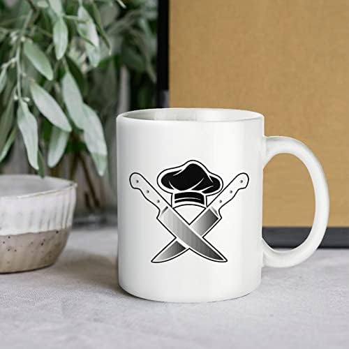 Şef şapkası Bıçak Baskı Kupa kahve bardağı Seramik çay bardağı Komik Hediye Logo Tasarımı ile Ofis Ev için Kadın Erkek-11