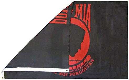 MWS 3x5 Pow Mia Unutulmadın Siyah Kırmızı 3'x5' Premium 75D Poli Bayrak