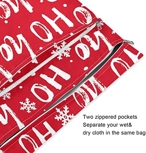 ZZXXB Kar Tanesi Noel Baba gülmek Su geçirmez ıslak Çanta Kullanımlık Bez Bebek Bezi Islak Kuru fermuarlı çanta Cep