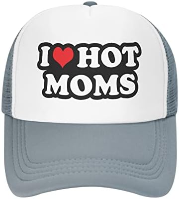 Ben Aşk Kalp Sıcak Anneler Şapka Unisex Yetişkin kamyon şoförü şapkaları Ayarlanabilir Kap Yetişkinler için Klasik
