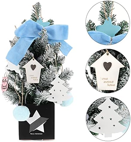 NUOBESTY Mavi Süs Noel Mini Ağacı, Noel Yapay Minyatür Ağacı Masaüstü Ağacı askı süsleri DIY El Sanatları Noel Partisi