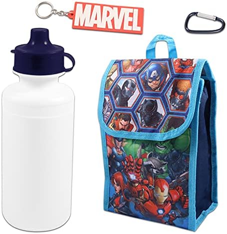 Marvel Avengers okul sırt çantası Seti ~ 8 Adet Paketi ile 16 Avengers Süper Kahraman okul çantası, yemek kabı, Su
