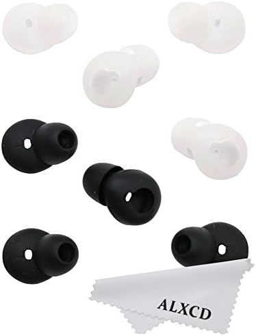 Dişli Daire Bluetooth Kulaklık için ALXCD kulak ucu, Siyah Beyaz 4 Çift Dayanıklı Yumuşak silikon yedek kulak ucu