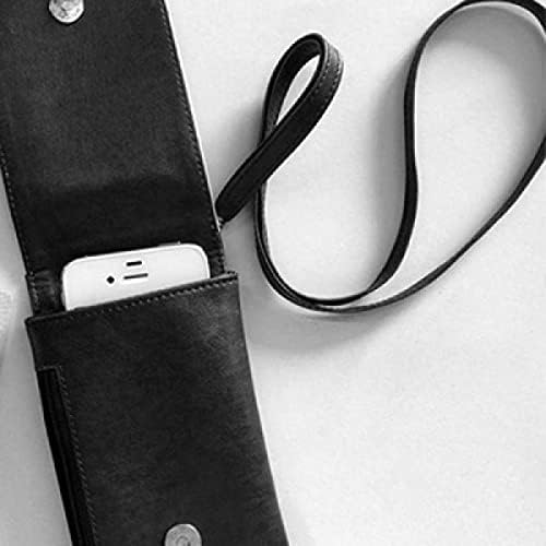 Altıgen Hat Sanatı Tahıl İllüstrasyon Desen Telefon cüzdan Asılı Cep Kılıfı Siyah Cep