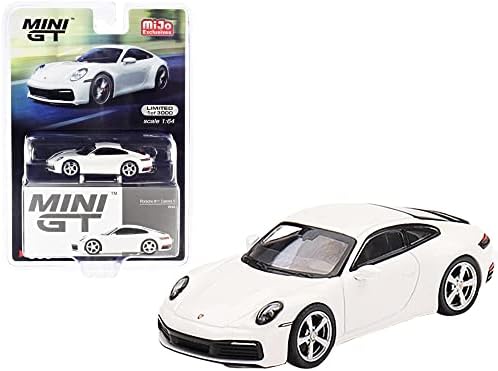 Gerçek Ölçekli Minyatür Model Araba ile Uyumlu Porsche 911 (992) Carrera S (Beyaz) sınırlı Sayıda 1/64 pres döküm