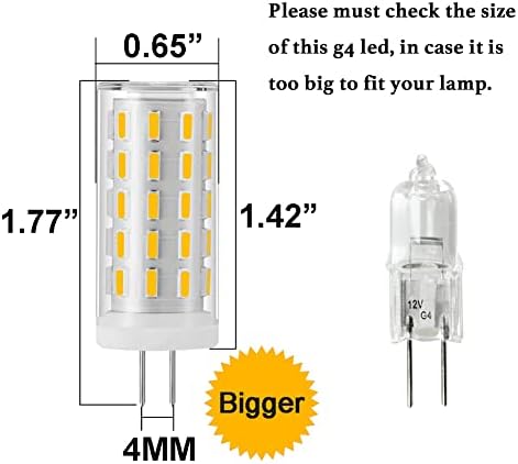Yosenmı G4 LED Ampul AC/DC 100 V-265 V 5 W, 40 W G4 Baz Halojen Ampul Değiştirme, 3000 K Sıcak Beyaz, kısılabilir