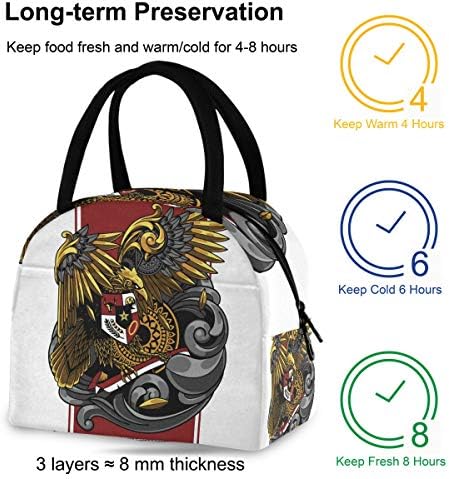 Yalıtımlı öğle yemeği çantası Kadın - Garuda Endonezya Büyük Sızdırmaz Öğle Yemeği Kutusu omuz askıları ile çalışmak
