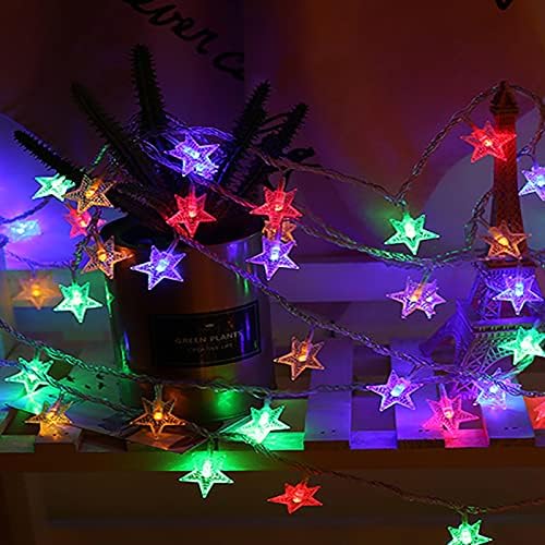 Yıldız dize ışıkları, 9.8 ft 20 LED Pırıltı Peri ışıkları Su Geçirmez Dekorasyon Garland Aydınlatma,Pil Kumandalı