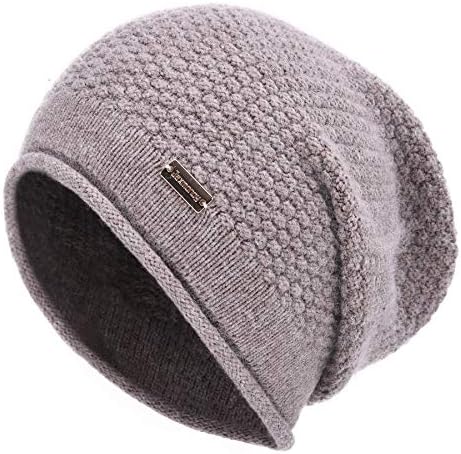 jaxmonoy Hımbıl Kasketleri Kadınlar için Kış Yumuşak Sıcak Kaşmir Şapka Kafatası Kap Bayanlar Örgü Yün Bere şapka