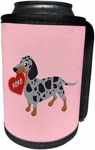3dRose Dark Dapple Dachshund Valentine XOXO Köpek Kutusu Soğutucu Şişe Sargısı (cc_354256_1)