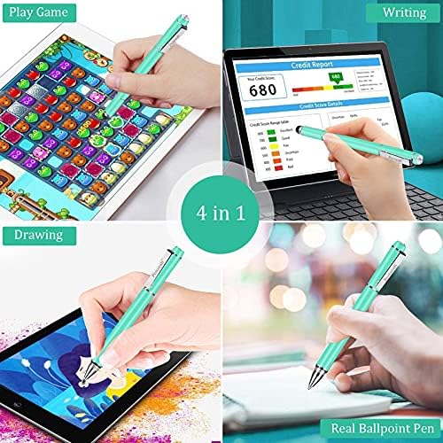 Penyeah 4-in-1 Çok İpuçları Siyah Stylus Kalemler Dokunmatik Ekranlar için Mavimsi Yeşil Elmas ile Paket 4-in-1 Akın