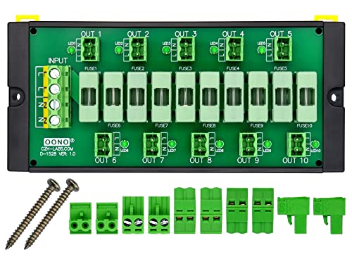 Vidalı Montajlı Sigortalı AC 24-250V 10 Konumlu Takılabilir Terminal Bloğu Güç Dağıtım Modülü