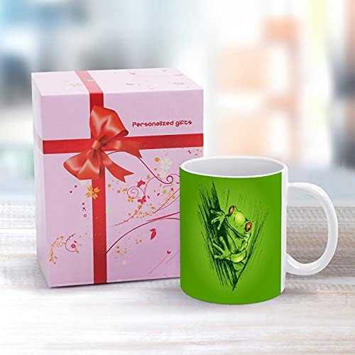 Renkli el kroki kurbağalar seramik kahve kupalar çay bardağı Kakao Latte Cappuccino için