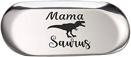 Mamasaurus Anne Dinozor Anneler Günü T-Shirt Anahtar Takı Tutucu Halka Çanak 7 İnç Ivır Zıvır Tepsisi Düğün