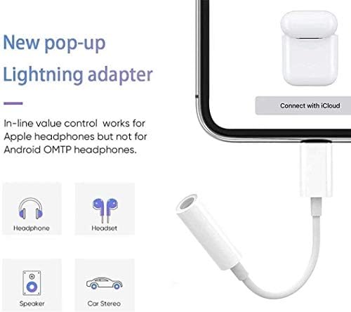 [Apple MFİ Sertifikalı] 3 Paket iPhone Kulaklık Adaptörü,Yıldırım 3.5 mm Kulaklık Aux Ses Dongle Jak Adaptörü iPhone