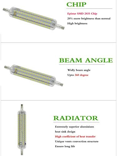 SYNL R7S LED Lamba Tipi J 118Mm LED Ampul 10W 164SMD 2835 Silikon Lamba 360 ° ışın Açısı LED ışık (Sıcak Beyaz/Soğuk