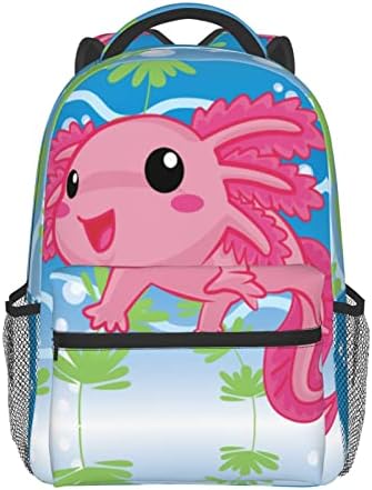 Sevimli Axolotl Salamander Okul Bilgisayar Sırt Çantaları Kitap Çantası Erkek Kız Seyahat Yürüyüş Kamp Sırt Çantası