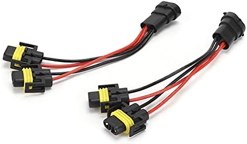 Aramox H11 / H8 PVC 2 Yollu Splitter Kablo Demeti Far Splitter Kablo Demeti, erkek Kadın için Sis Lambası Far Yüksek