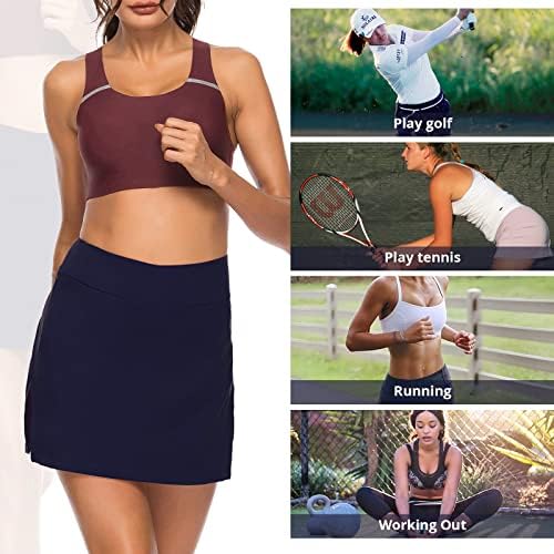 FeelinGirl Skorts Etekler Cepler ile Kadınlar için Pilili Tenis Etekler Şort Altında Moda Atletik Golf Etekler
