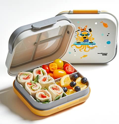 Çocuklar için Bentoheaven Premium Bento Öğle Yemeği Kutusu, 9 Tasarım, Sızdırmaz 3-4 Bölme, Bölücü, İdeal boyut 30oz,