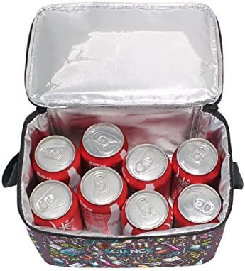 ALAZA Kimya Bilim Yalıtımlı Öğle Yemeği Çantası Kutusu Soğutucu Çanta Kullanımlık Tote Çanta Açık Seyahat Piknik Çantası