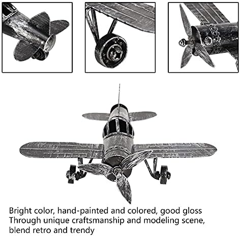Uçak Modeli, Demir Uçak Modeli Benzersiz El Yapımı Ev Ofis için, Bar, Cafe, mağaza Dekor Hediye için(siyah)