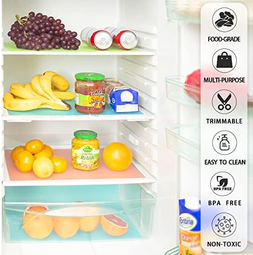 12 Adet Buzdolabı Gömlekleri, MayNest Yıkanabilir Paspaslar Pedleri Kapsar, Ev Mutfak Alet Aksesuarları Üst Dondurucu