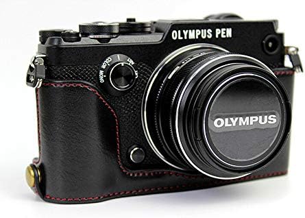 PU Deri Yarım vücut kamerası Kapak Çanta alt Kasa Olympus Pen-F kamera ( Kalem F)