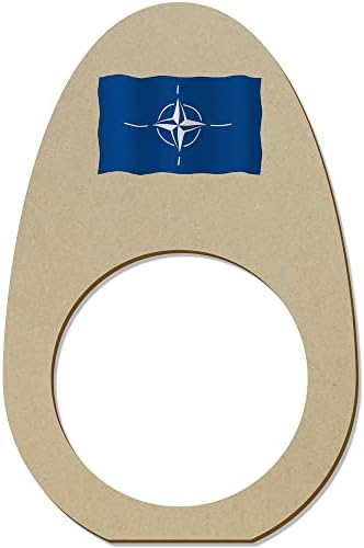 Azeeda 5 x 'NATO'nun Dalgalanan Bayrağı' Ahşap Peçete Halkaları / Tutucular (NR00051497)