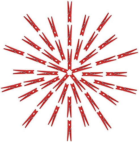 Sadece Eserler 2.75-inç Zanaat Ahşap Clothespins / Peg Pimleri (100 adet, Kırmızı)