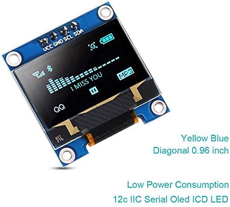 Organizatör 0.96 İnç Sarı ve Mavi I2C IIC Seri OLED LCD LED Ekran Modülü Ahududu Pİ ile 128X64 Arduino için 51 MSP420