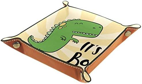Bu Bir Çocuk Güzel Dinozor 1 Organizatör Tepsi saklama kutusu Başucu Caddy Masaüstü Tepsi Değişim Anahtar Cüzdan bozuk